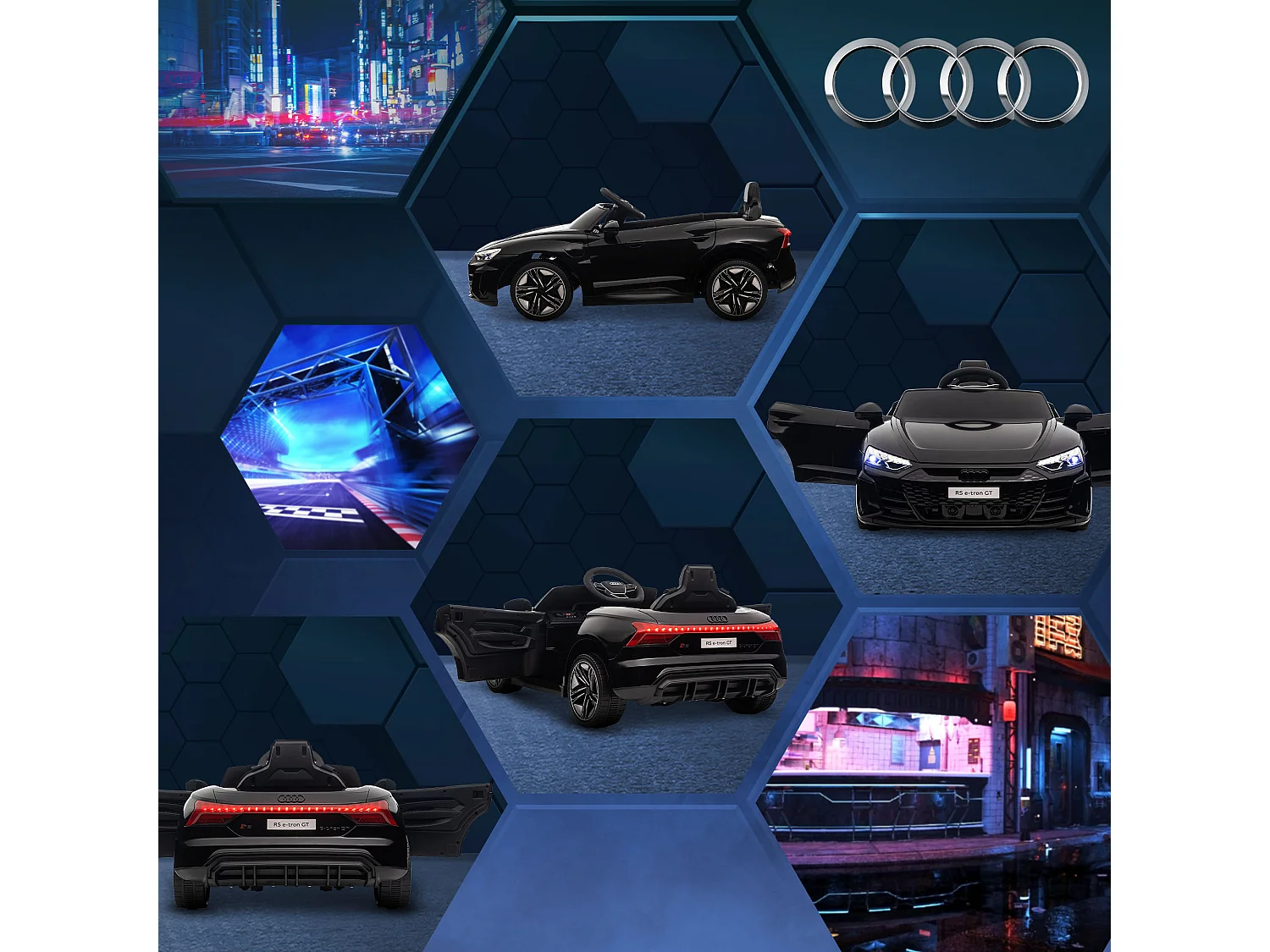 Coche eléctrico infantil negro 103x58x41 cm HOMCOM