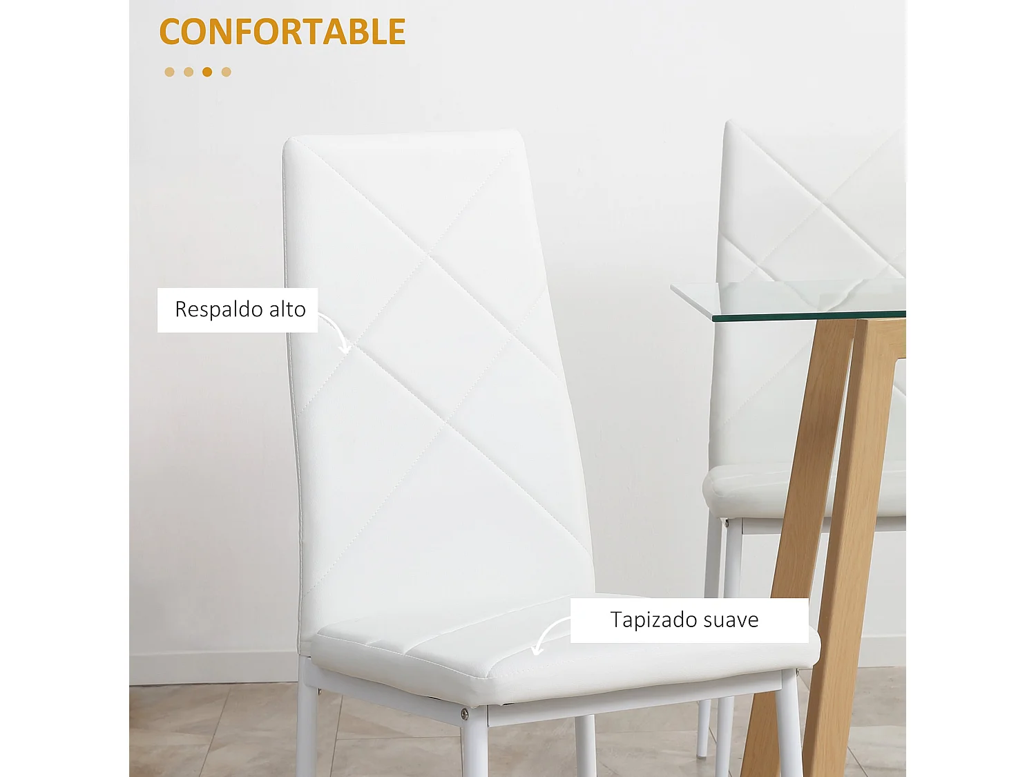 Sillas de comedor blanco 41x50x97 cm HOMCOM