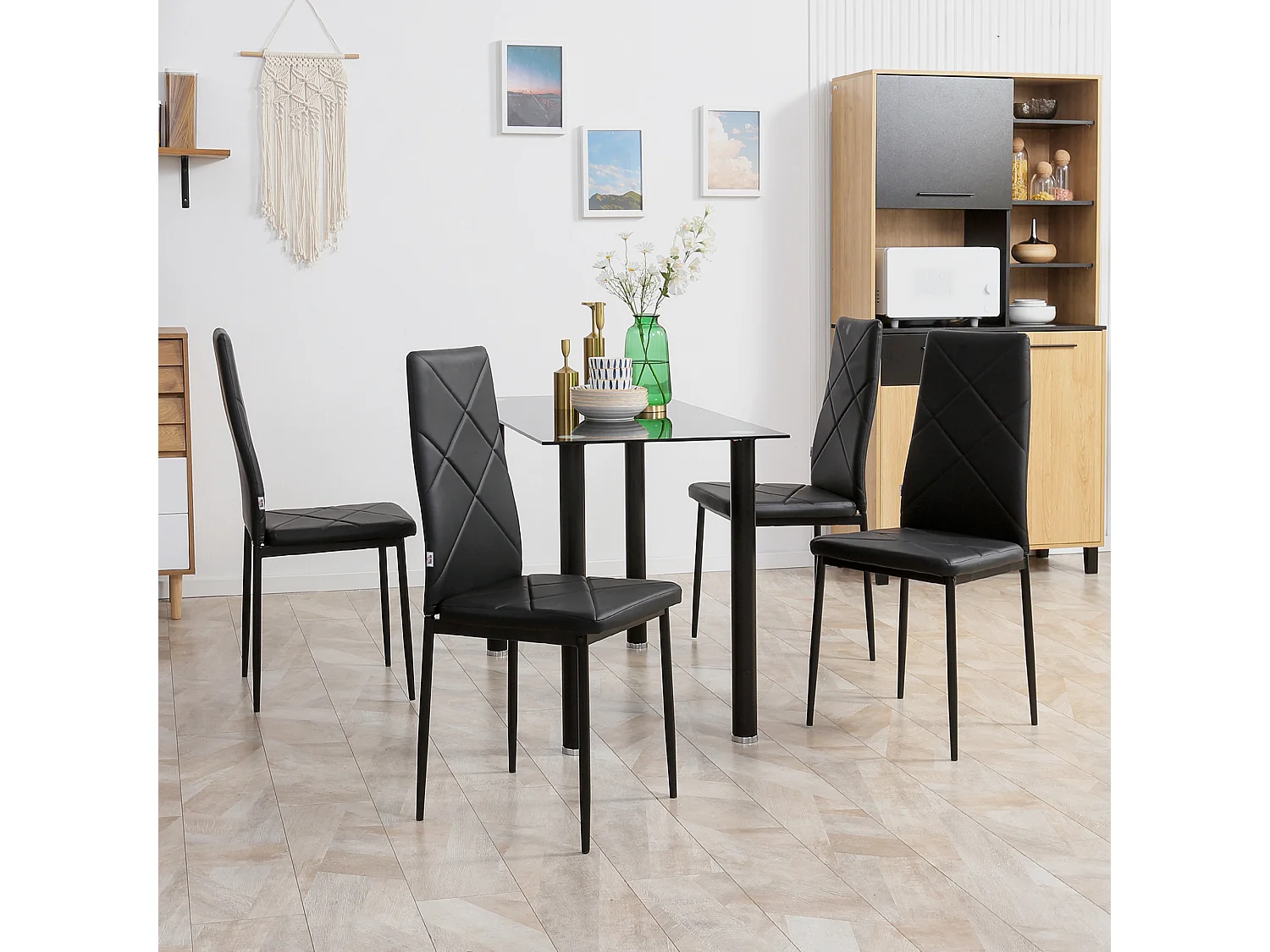 Sillas de comedor negro 41x50x97 cm HOMCOM