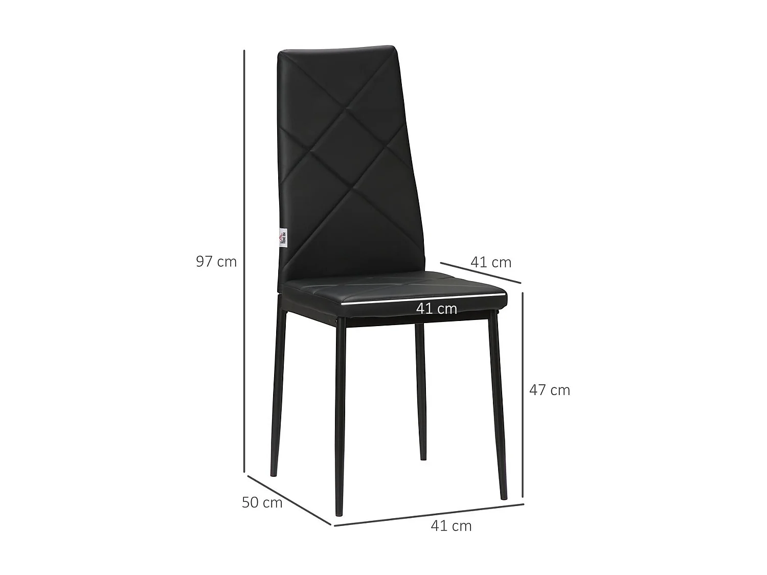 Sillas de comedor negro 41x50x97 cm HOMCOM