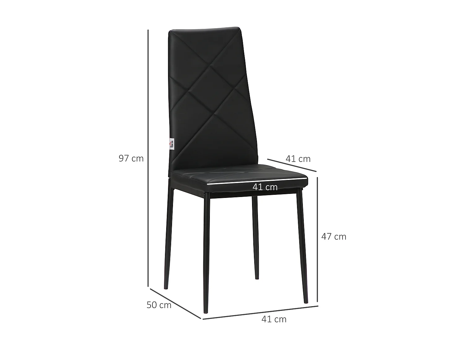 Sillas de comedor negro 41x50x97 cm HOMCOM