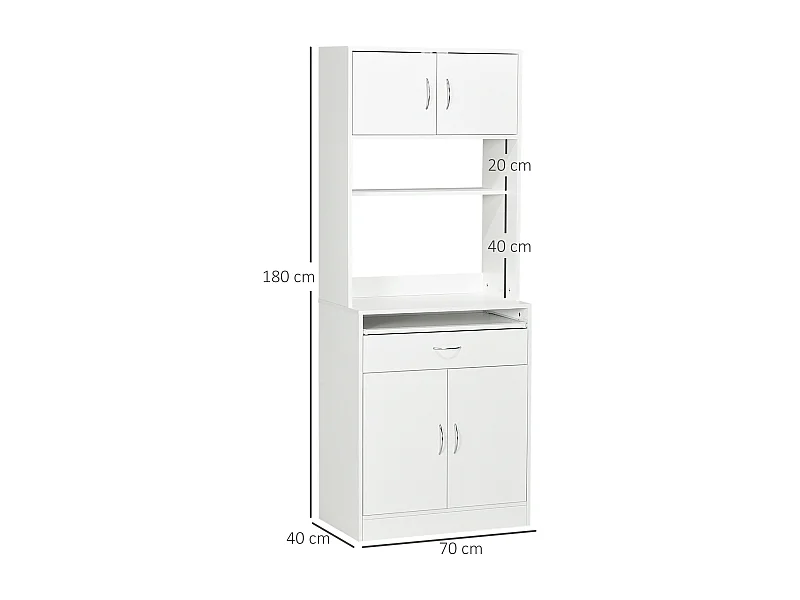 Alacena de cocina blanco 70x40x180 cm HOMCOM