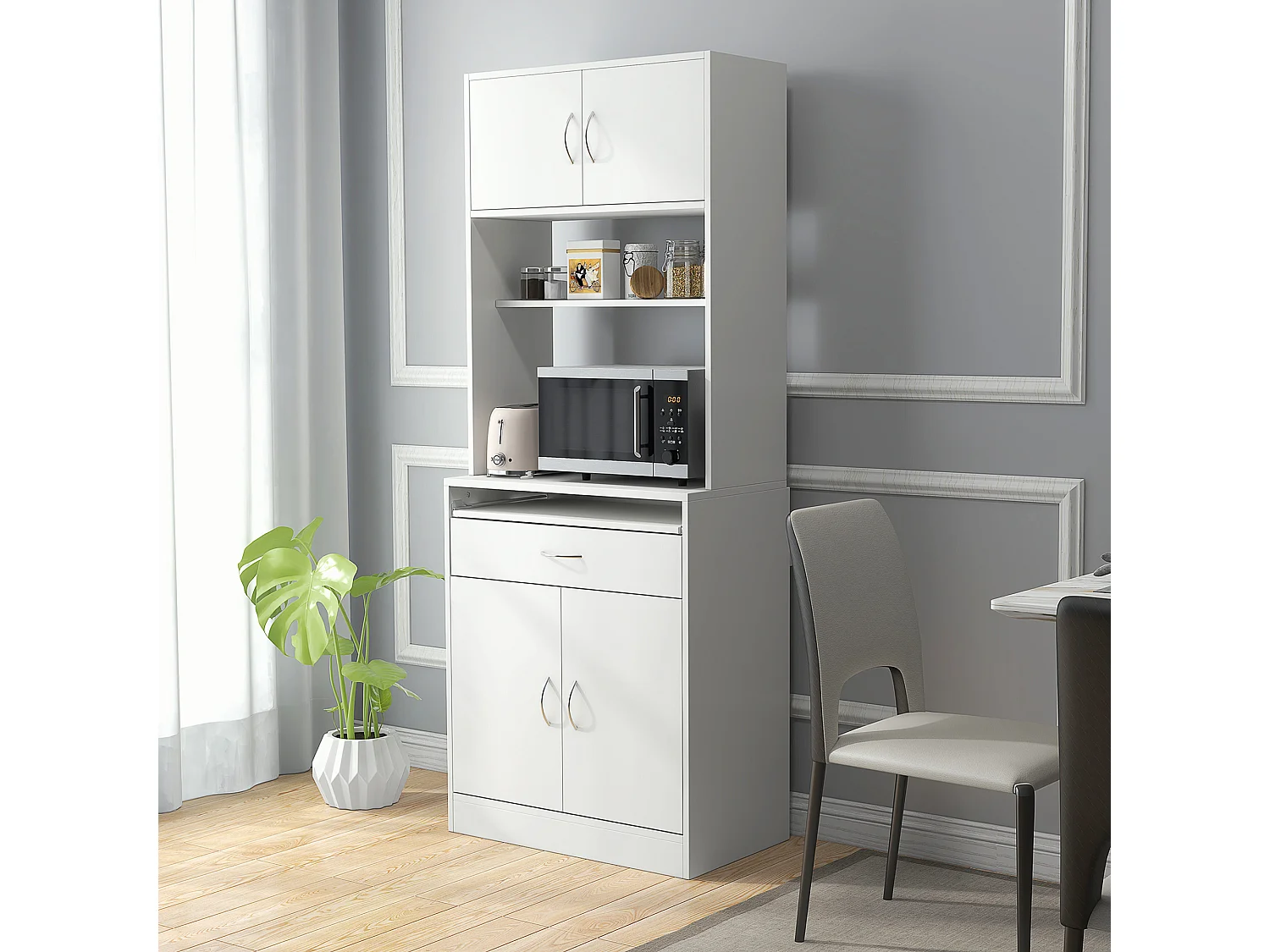 Alacena de cocina blanco 70x40x180 cm HOMCOM