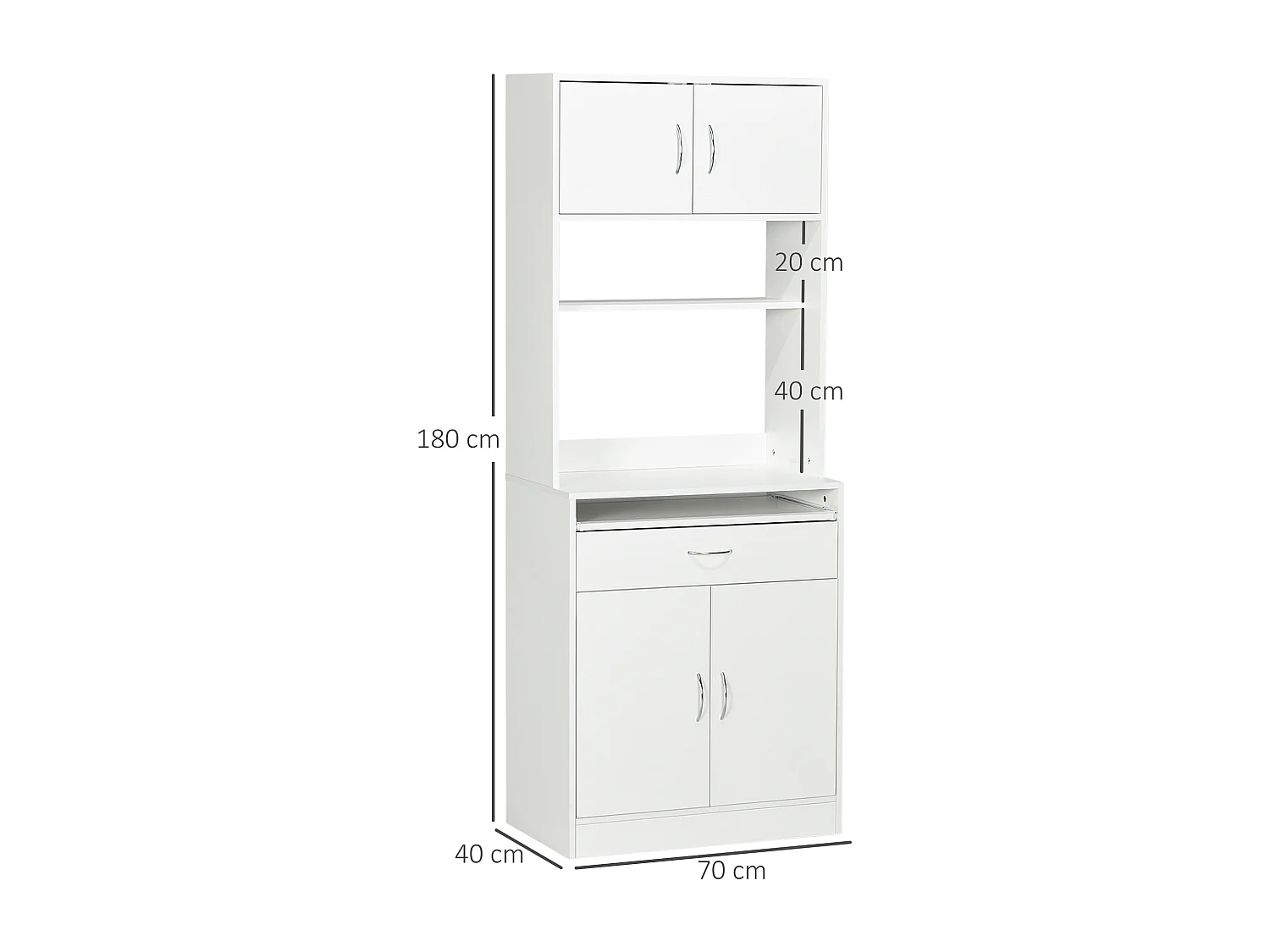 Alacena de cocina blanco 70x40x180 cm HOMCOM