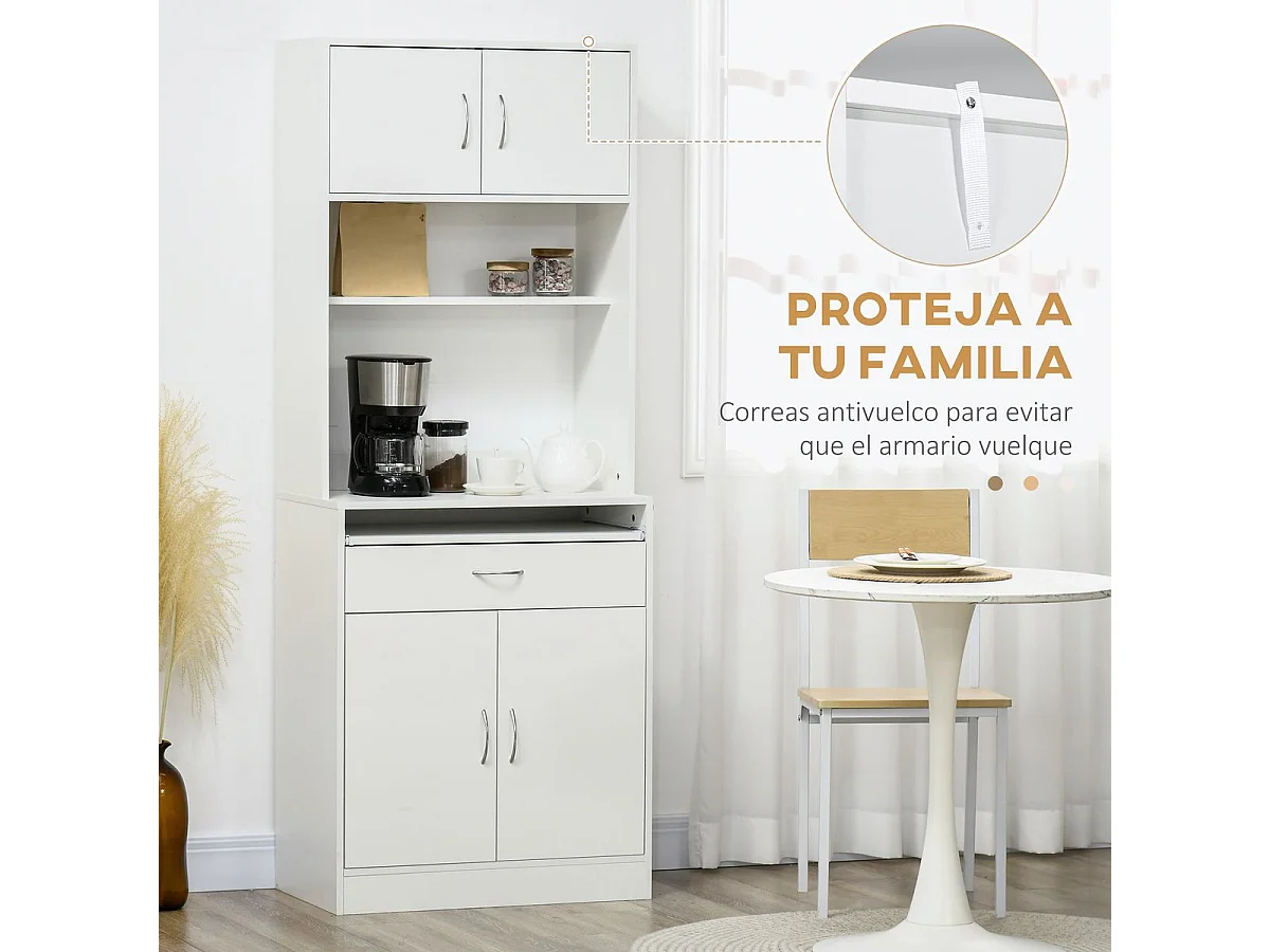 Alacena de cocina blanco 70x40x180 cm HOMCOM
