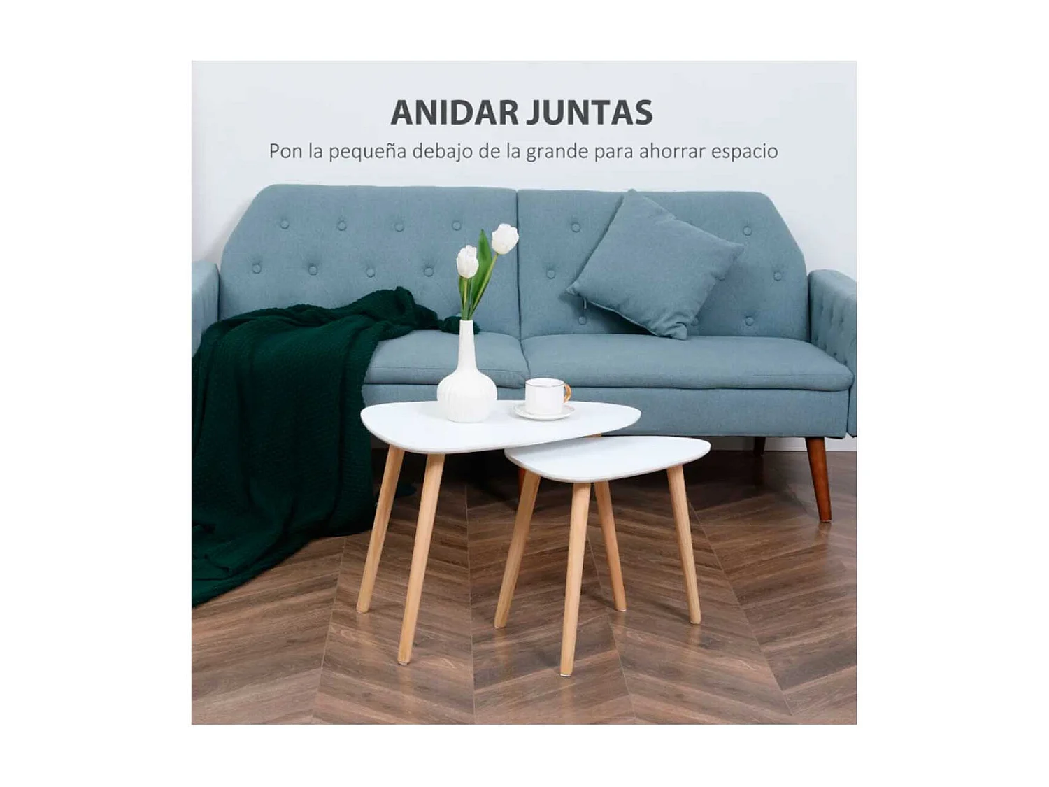 Mesas auxiliares blanco 59.5x39.5x45 cm HOMCOM