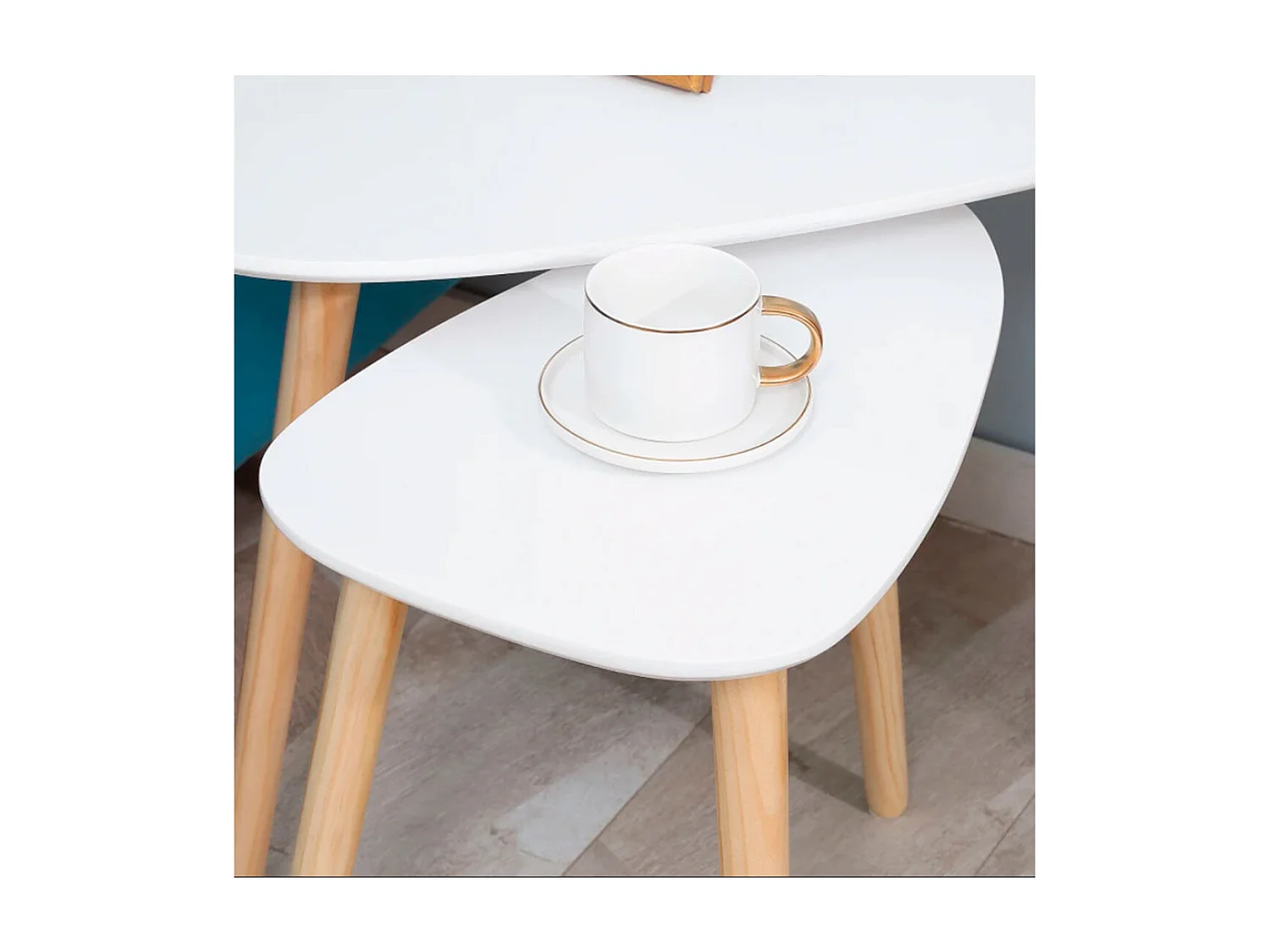 Mesas auxiliares blanco 59.5x39.5x45 cm HOMCOM