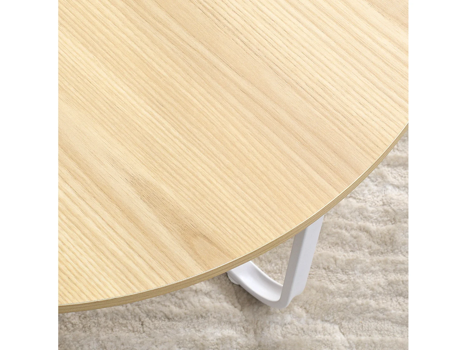 Mesitas de café madera natural y blanco 65x65x32 cm HOMCOM