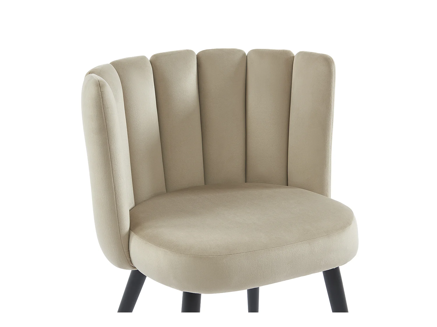 Conjunto de 6 cadeiras em veludo e metal preto, cor bege - PRANILA de Pascal Morabito