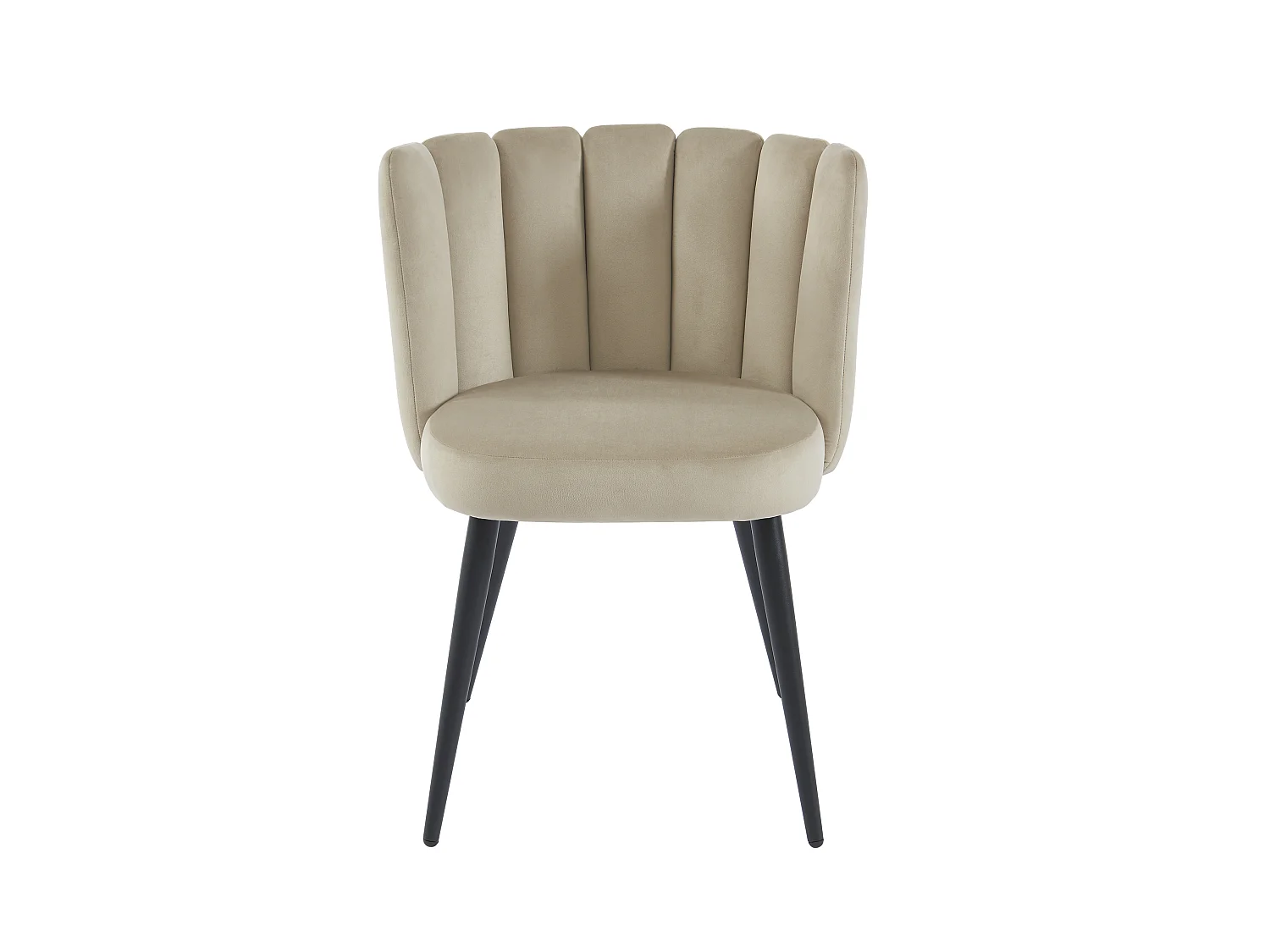 Lot de 6 chaises en velours et métal noir - Beige - PRANILA de Pascal MORABITO