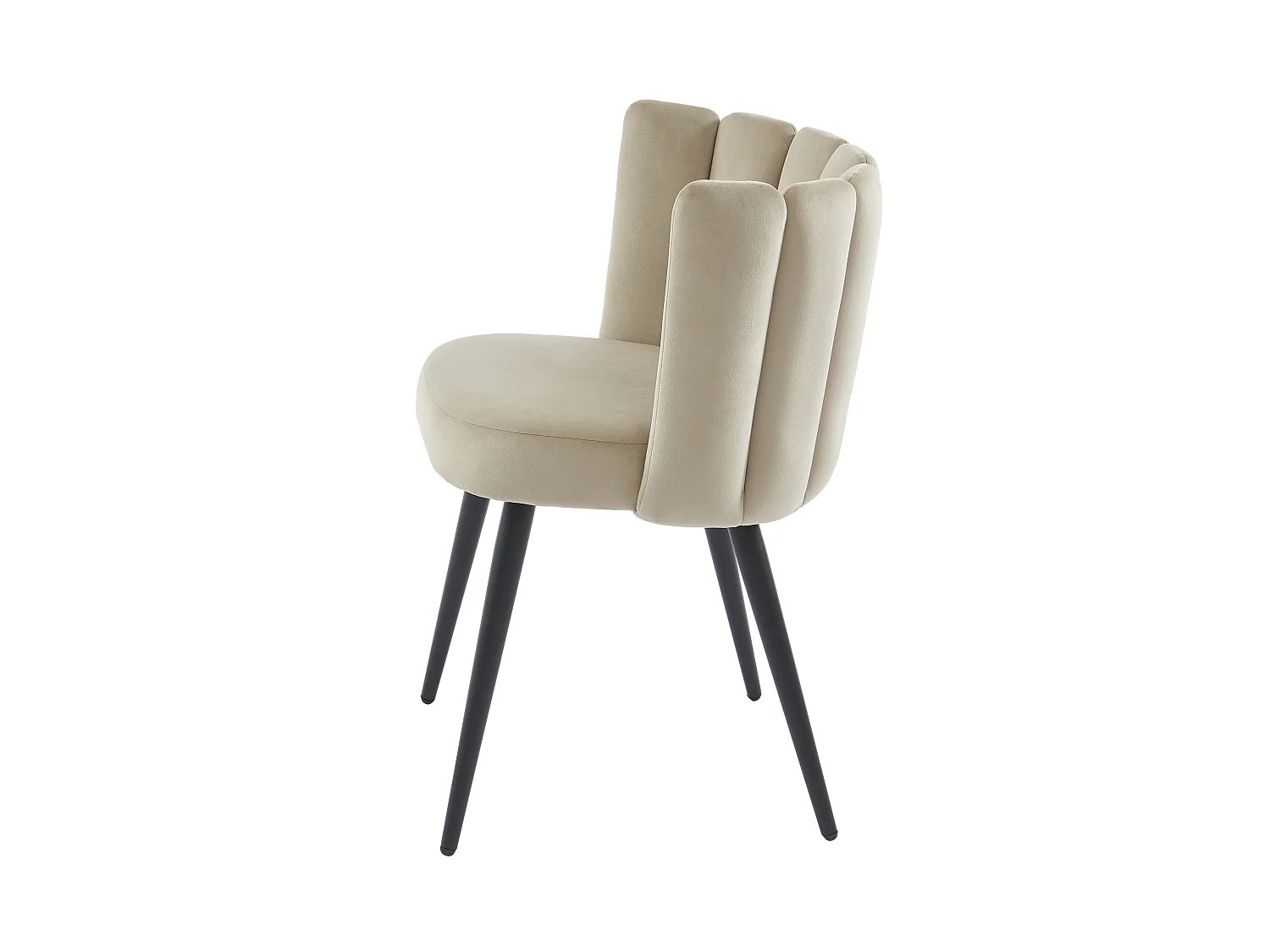 Lot de 6 chaises en velours et métal noir - Beige - PRANILA de Pascal MORABITO