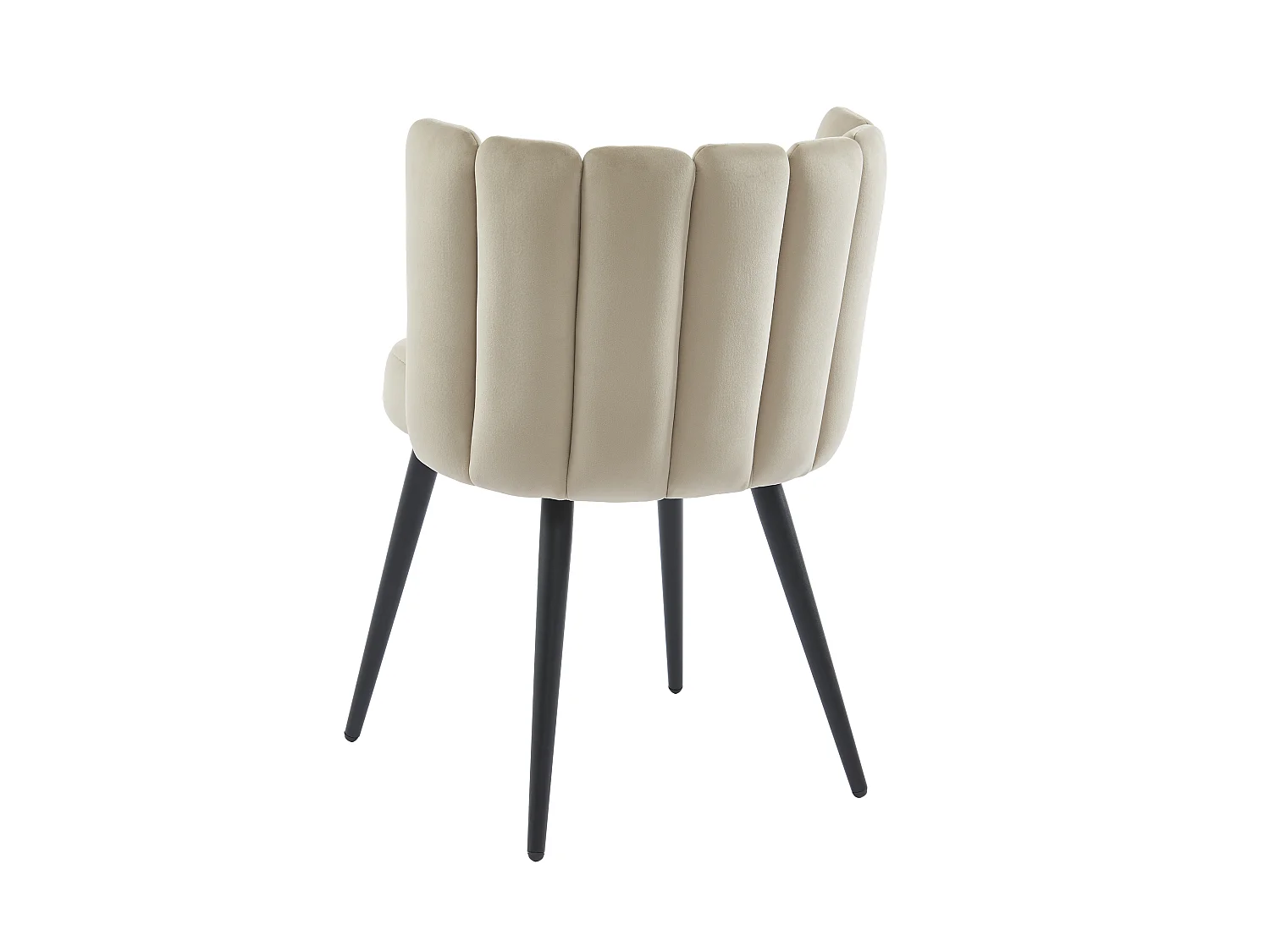 Lot de 6 chaises en velours et métal noir - Beige - PRANILA de Pascal MORABITO