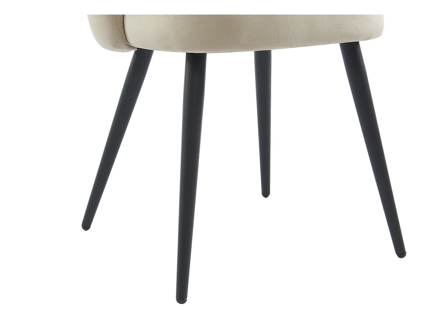Lot de 6 chaises en velours et métal noir - Beige - PRANILA de Pascal MORABITO