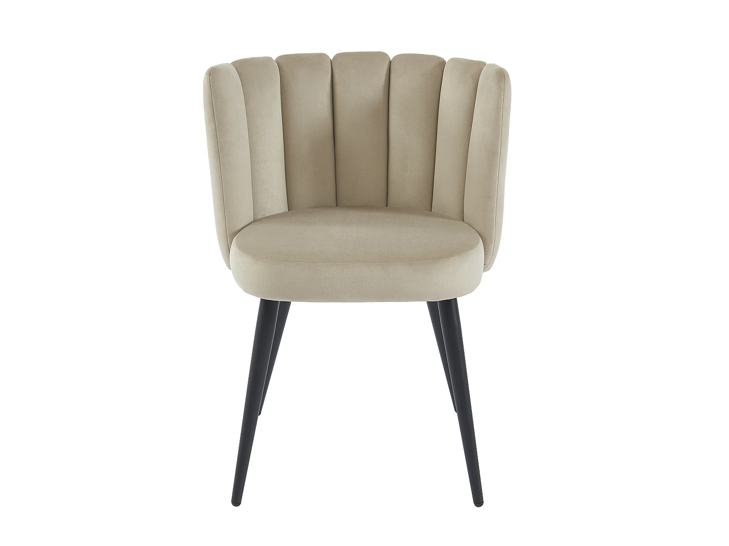 Lot de 6 chaises en velours et métal noir - Beige - PRANILA de Pascal MORABITO