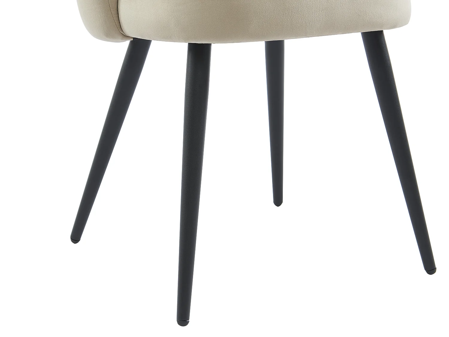 Lot de 6 chaises en velours et métal noir - Beige - PRANILA de Pascal MORABITO