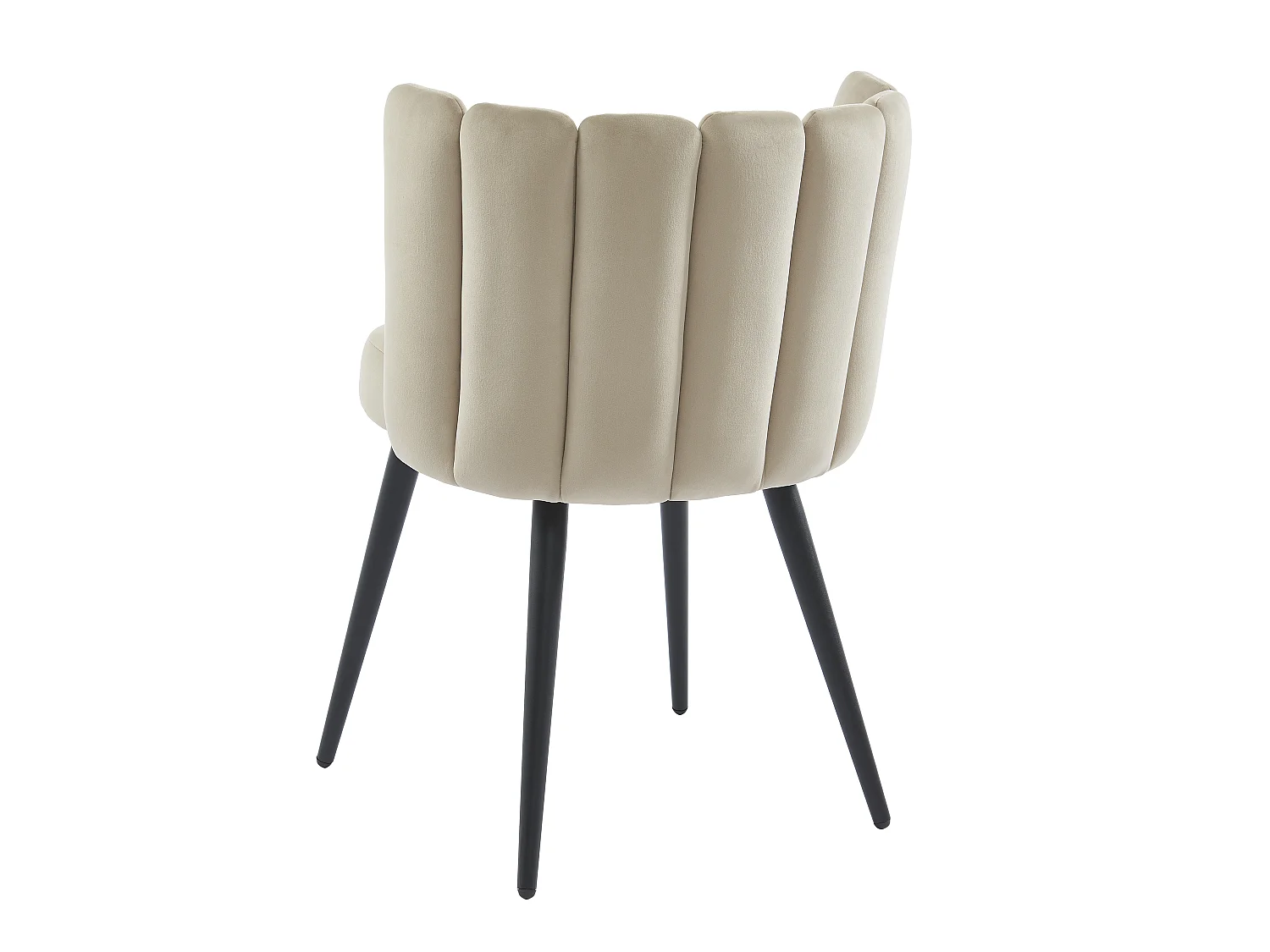 Lot de 6 chaises en velours et métal noir - Beige - PRANILA de Pascal MORABITO