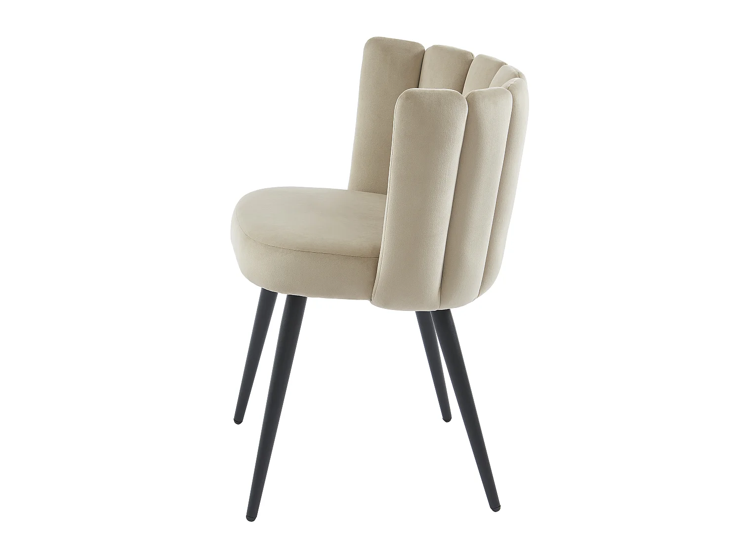 Lot de 6 chaises en velours et métal noir - Beige - PRANILA de Pascal MORABITO