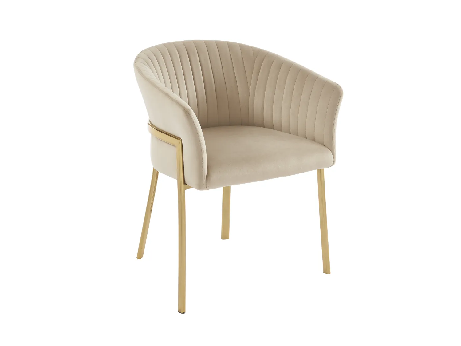 Set van 6 stoelen met armleuningen van velours en goudkleurig metaal - Beige - ZAOVA - van Pascal Morabito