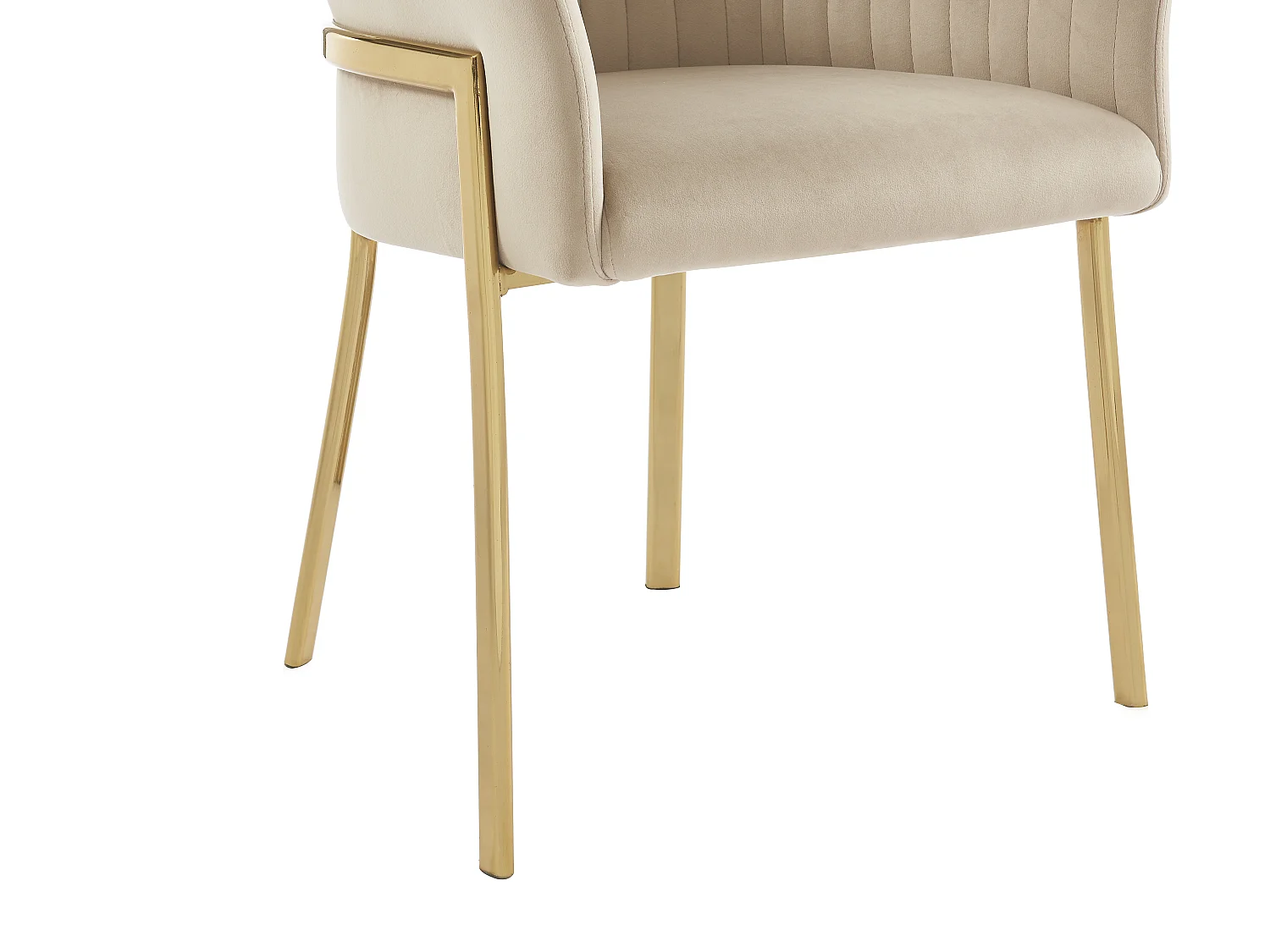 Lot de 6 chaises avec accoudoirs en velours et métal doré - Beige - ZAOVA de Pascal MORABITO