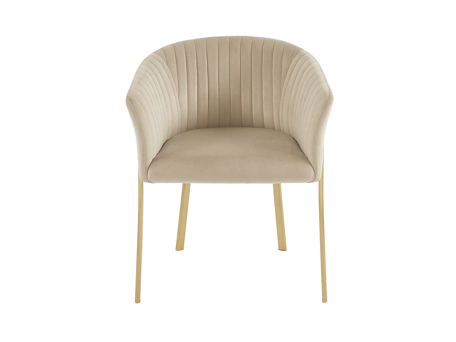 Lot de 6 chaises avec accoudoirs en velours et métal doré - Beige - ZAOVA de Pascal MORABITO