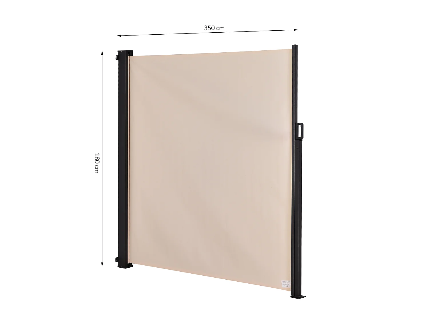 Toldo lateral beige 350x180x0.01cm Outsunny