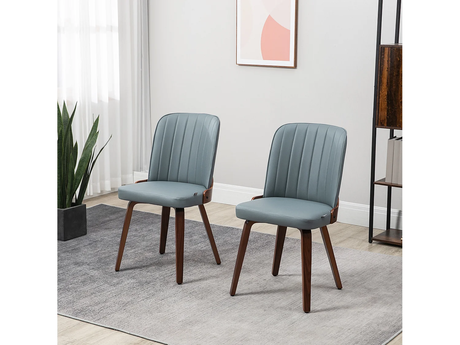 Sillas de comedor gris 47.5x57x85 cm HOMCOM