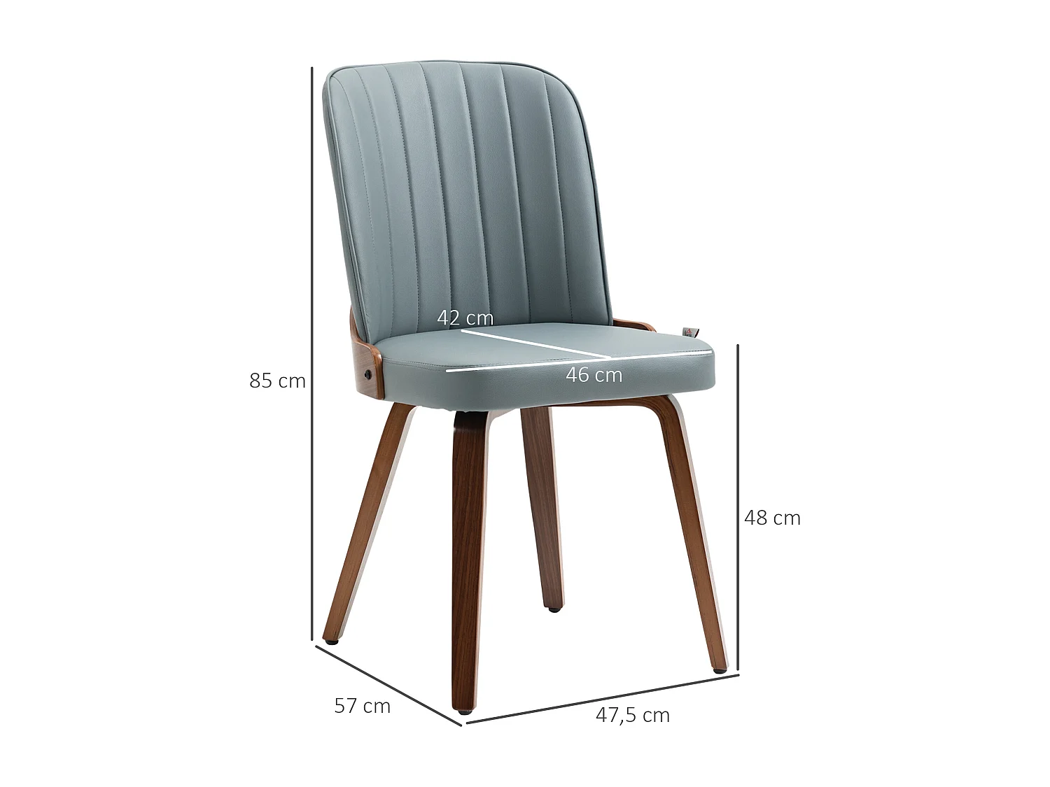 Sillas de comedor gris 47.5x57x85 cm HOMCOM