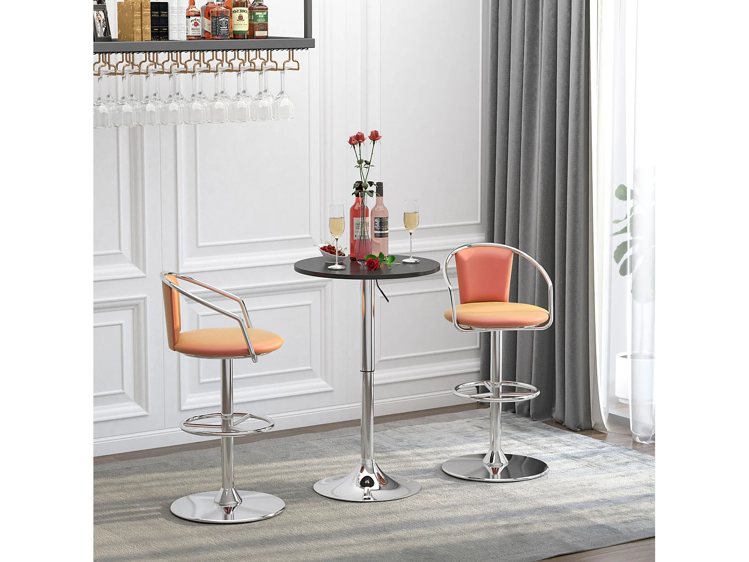 Mesa de bar negro ø60x93 cm HOMCOM