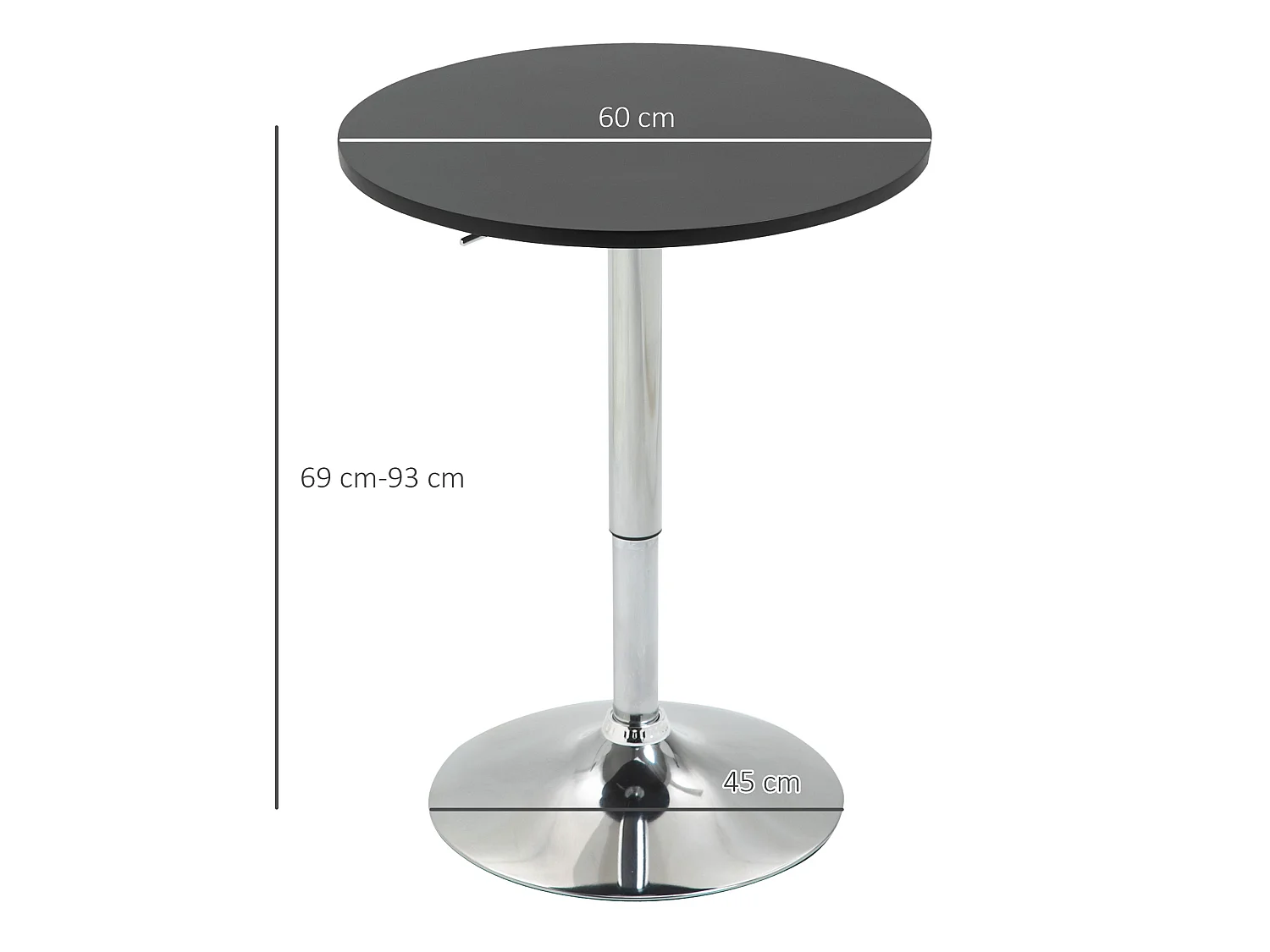 Mesa de bar negro ø60x93 cm HOMCOM