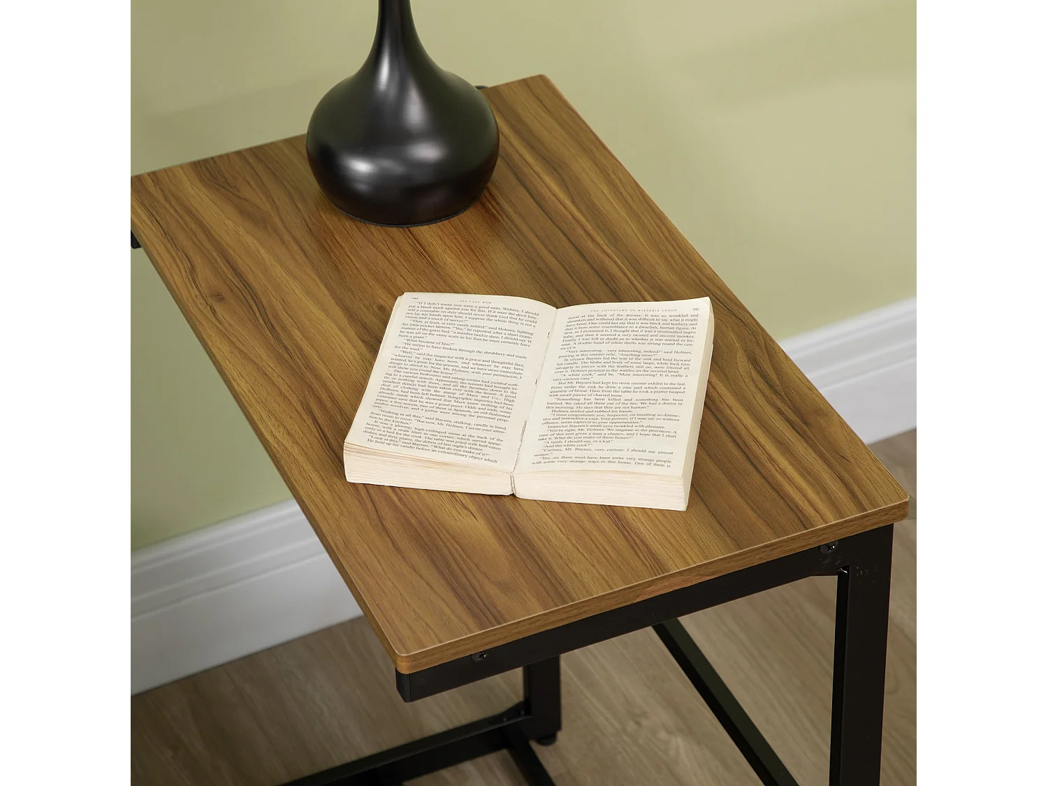 Mesas de centro nogal 55x33.5x65 cm HOMCOM