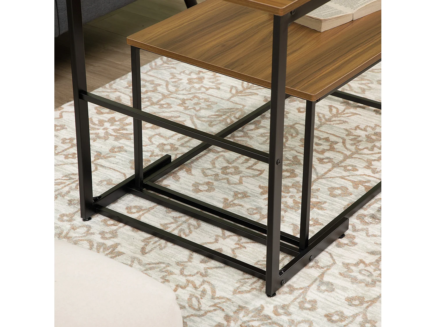 Mesas de centro nogal 55x33.5x65 cm HOMCOM