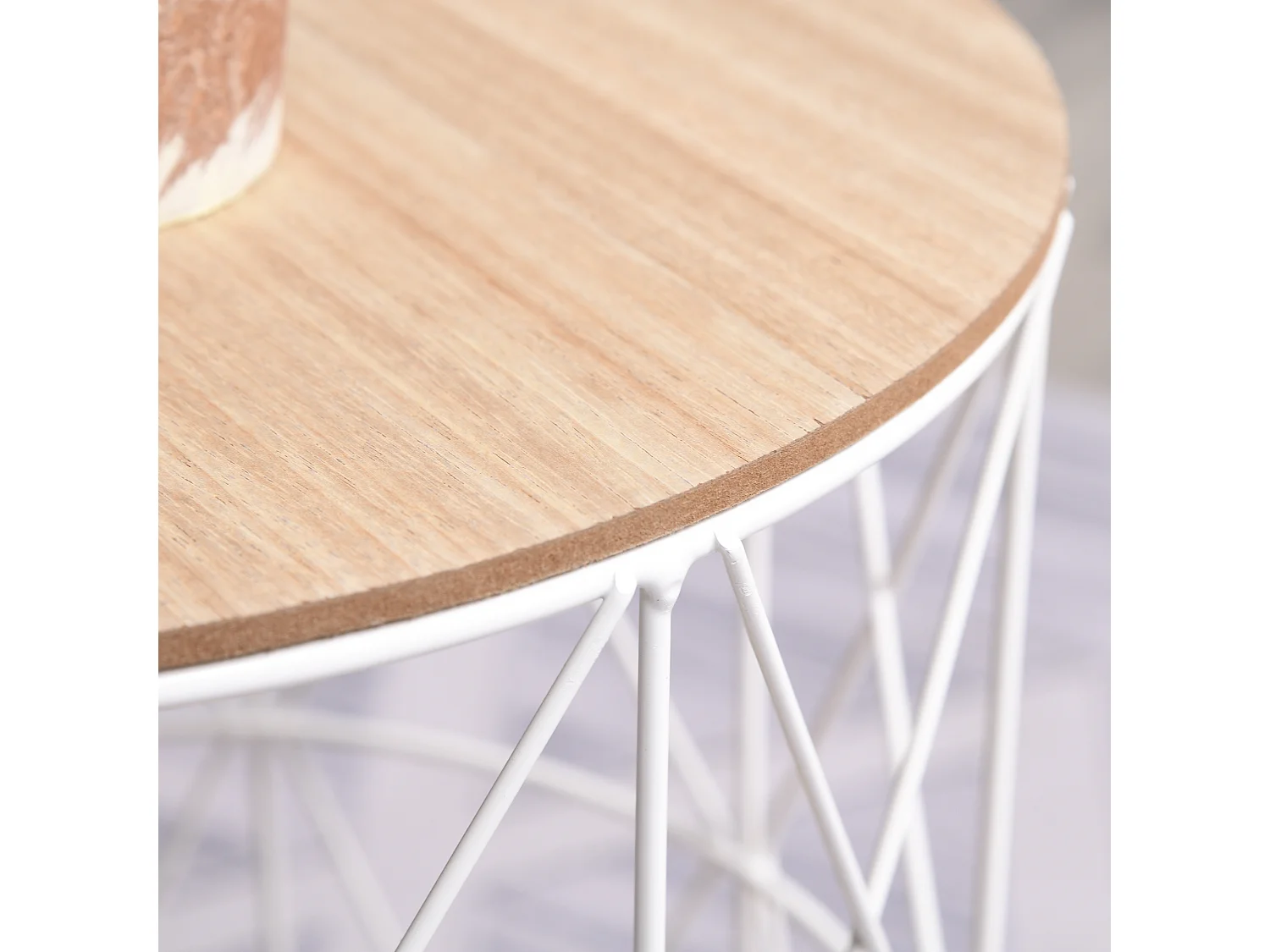 Juego de 2 mesita de café blanco ø40x45 cm HOMCOM