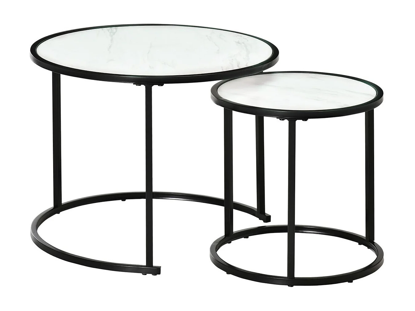 Juego de 2 mesas auxiliares blanco 60x60x46 cm HOMCOM