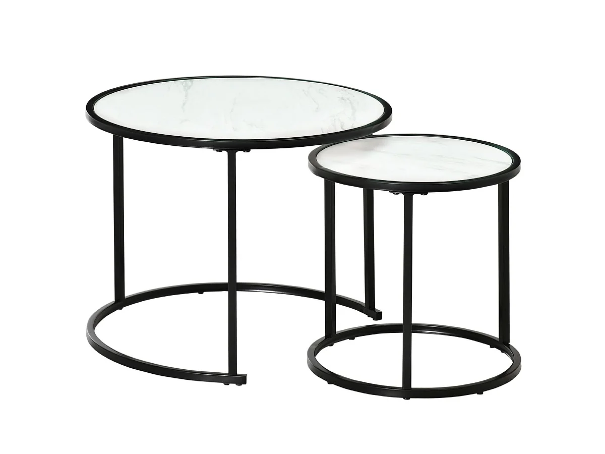 Juego de 2 mesas auxiliares blanco 60x60x46 cm HOMCOM