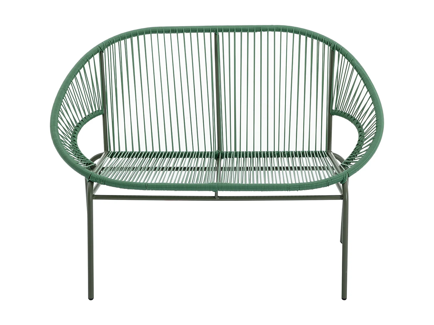 Banc de jardin en fils de résine tressés - Kaki - ALIOS III de MYLIA
