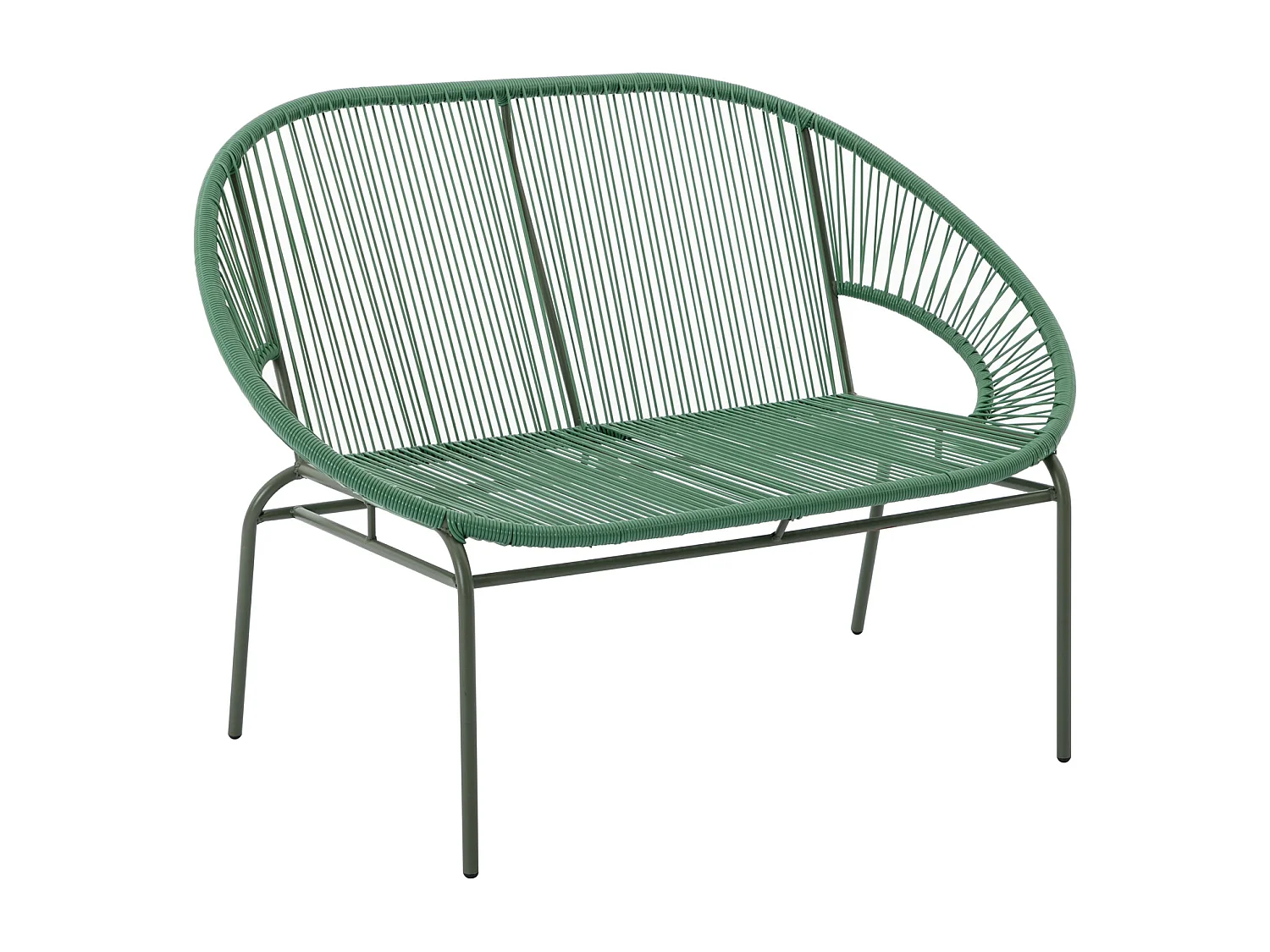 Banc de jardin en fils de résine tressés - Kaki - ALIOS III de MYLIA