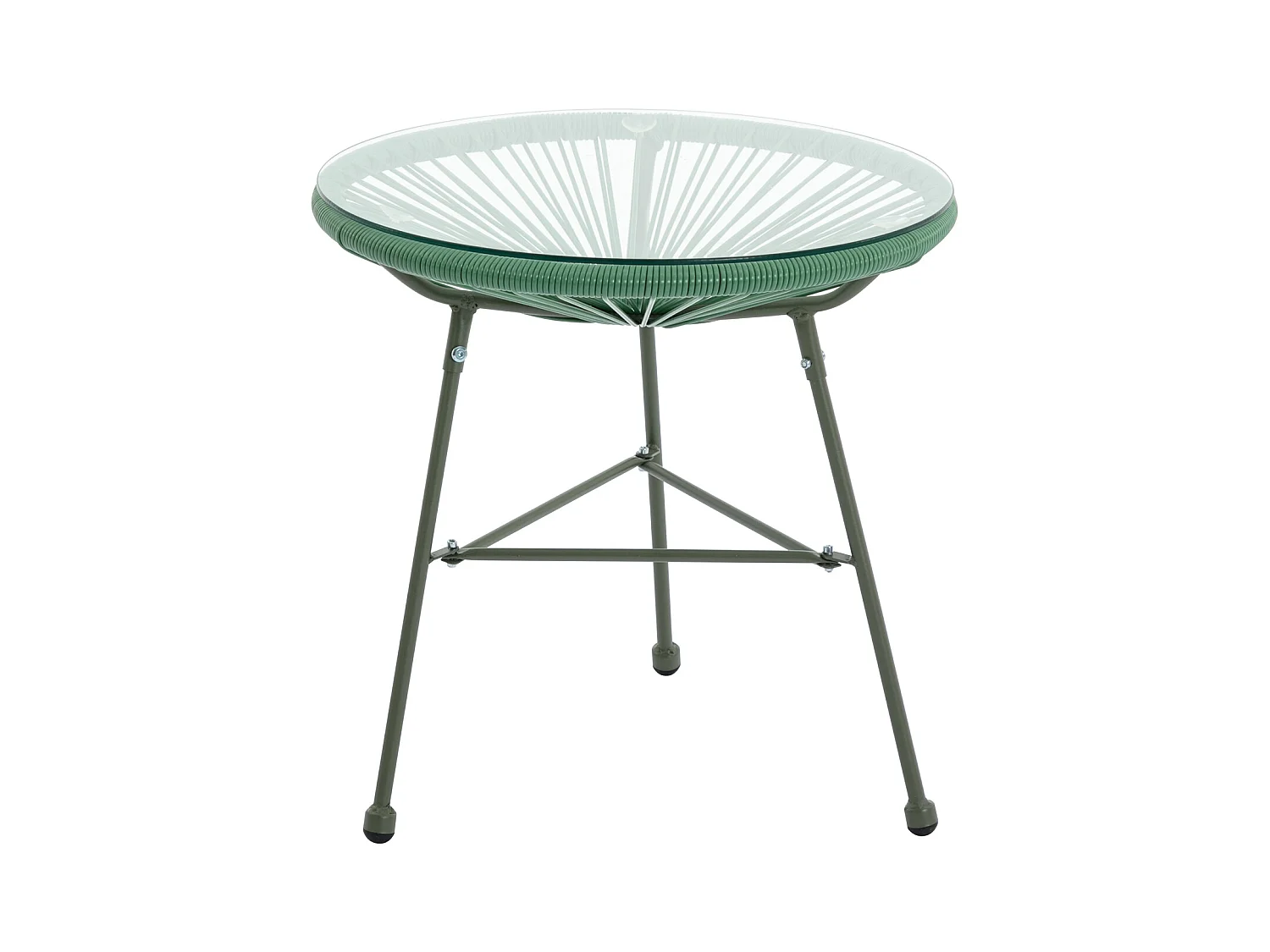 Table de jardin en fils de résine tressés - Kaki - ALIOS III de MYLIA