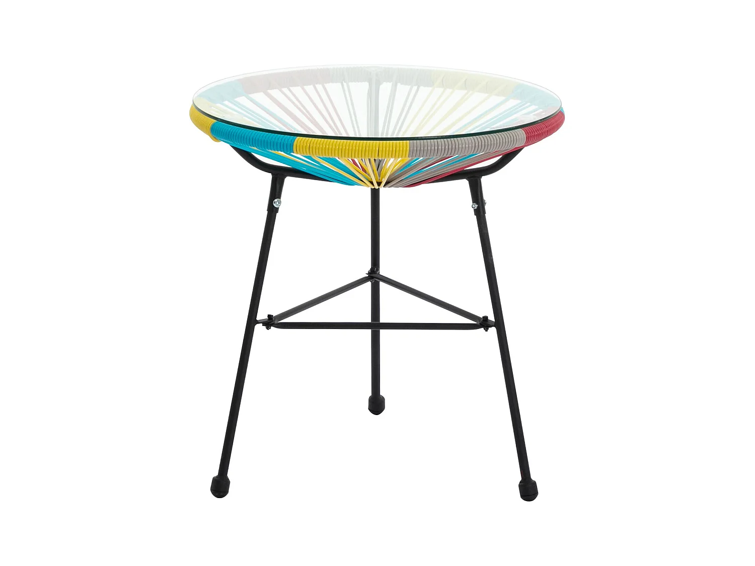 Table de jardin en fils de résine tressés - Multicolore - ALIOS III de MYLIA