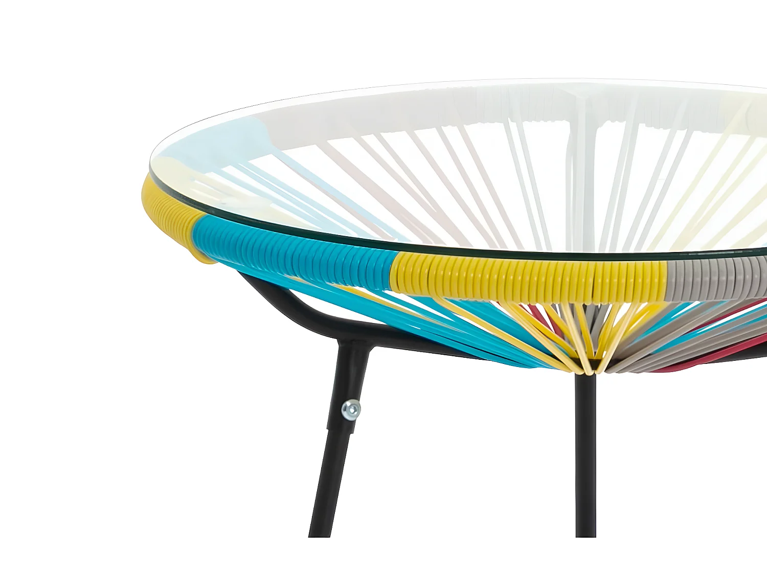 Table de jardin en fils de résine tressés - Multicolore - ALIOS III de MYLIA