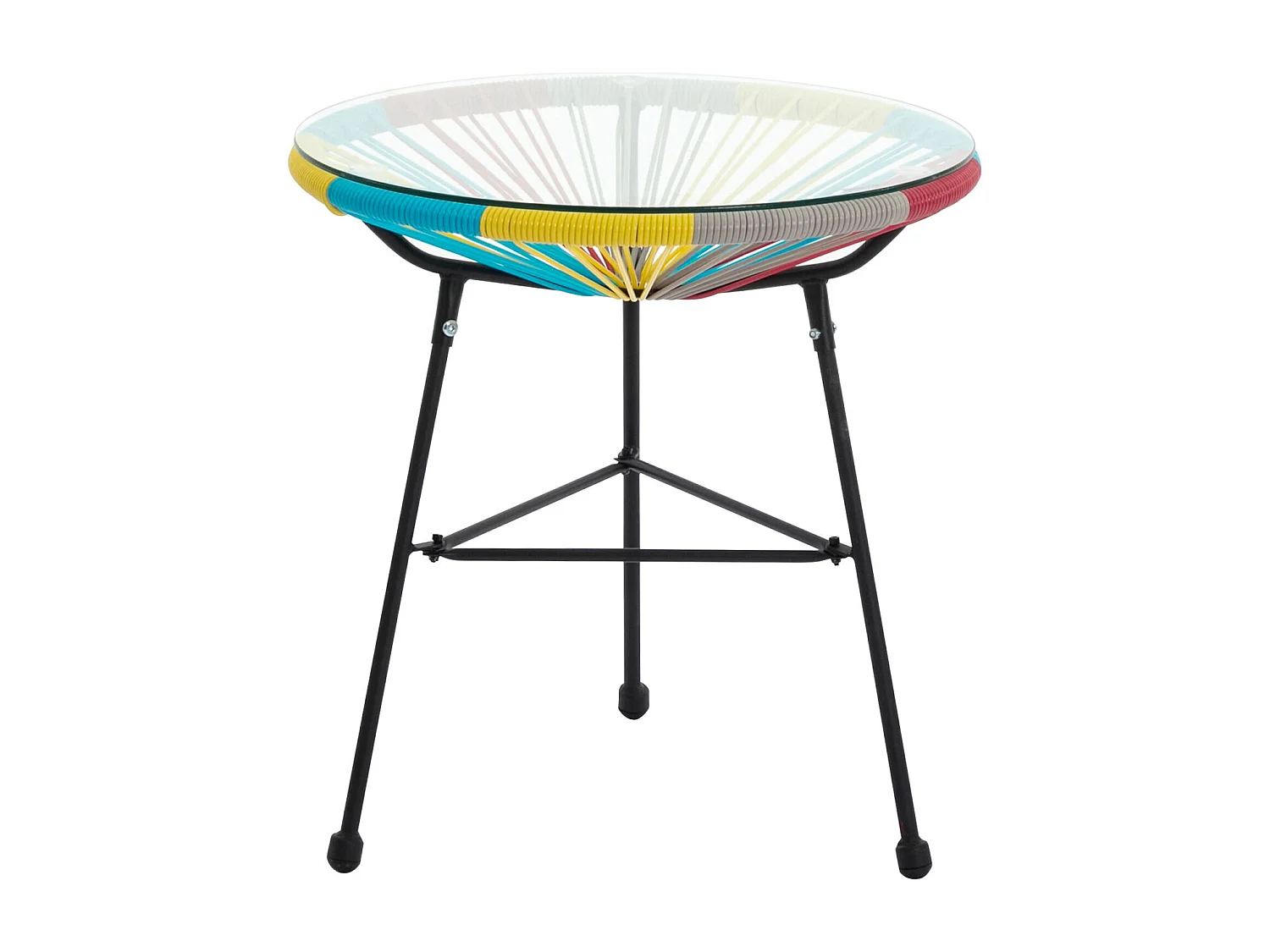 Table de jardin en fils de résine tressés - Multicolore - ALIOS III de MYLIA