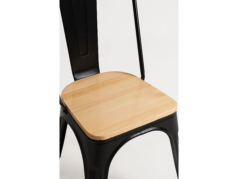 Sillas Comedor - Silla Torix Madera Natural - Negro mate