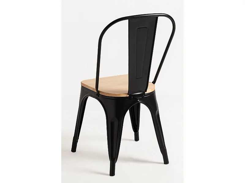 Sillas Comedor - Silla Torix Madera Natural - Negro mate