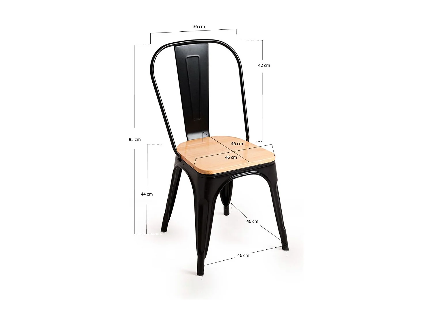 Packs Sillas Comedor - Pack 6 Sillas Torix Madera Natural - Negro