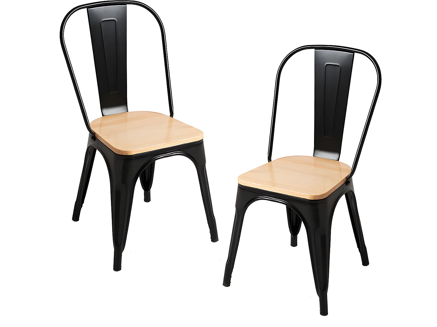Packs Sillas Comedor - Pack 2 Sillas Torix Madera Natural - Negro mate