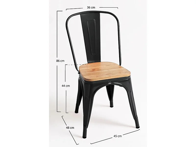 Packs Sillas Comedor - Pack 4 Sillas Torix Madera Natural - Negro