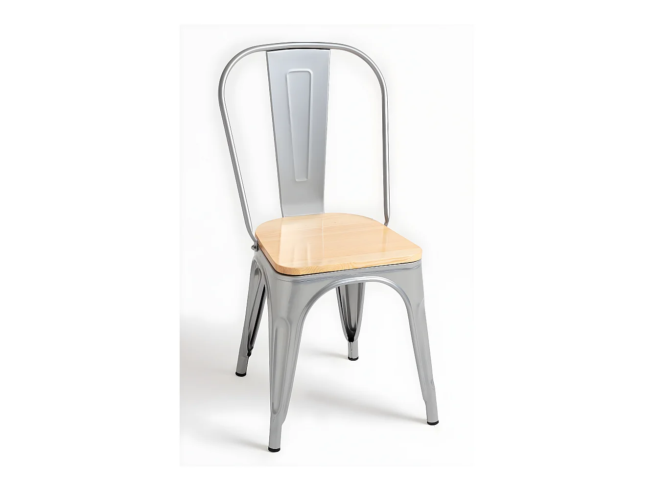 Sillas Comedor - Silla Torix Madera Natural - Gris metalizado