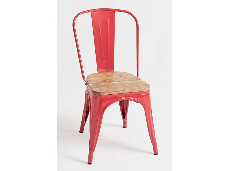 Packs Sillas Comedor - Pack 4 Sillas Torix Madera Natural - Rojo