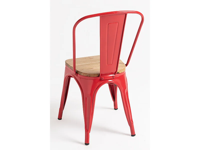 Packs Sillas Comedor - Pack 4 Sillas Torix Madera Natural - Rojo