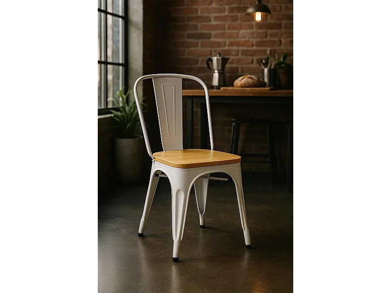 Sillas Comedor - Silla Torix Madera Natural - Blanco