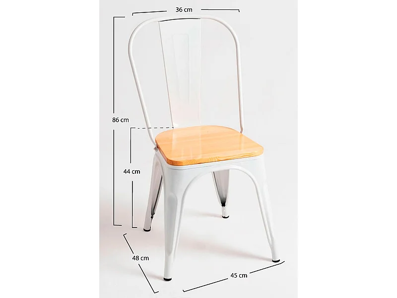 Sillas Comedor - Silla Torix Madera Natural - Blanco